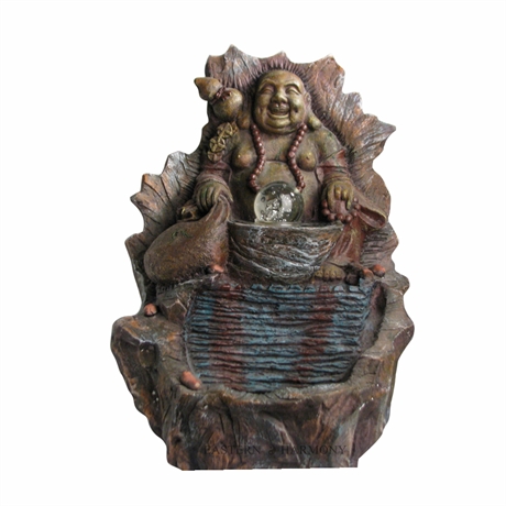 Vattenfontän Glada buddha